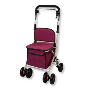 Andador con Asiento y Cesta Burdeos